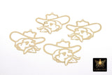 Rebel Man Charm, Gold Man In Hat AG# 3203, Gold Scarf Pendants