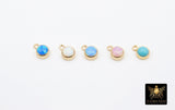 14 K Gold Filled Opal Solitaire Charms, Top Quality CZ 4 mm White Bezel Dangle # 3605, Permanent Jewelry