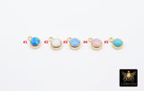 14 K Gold Filled Opal Solitaire Charms, Top Quality CZ 4 mm White Bezel Dangle #3605, Permanent Jewelry Findings