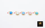 14 K Gold Filled Opal Solitaire Charms, Top Quality CZ 4 mm White Bezel Dangle #3605, Permanent Jewelry Findings