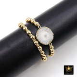 White Druzy Solar Quartz Beaded Bracelet, Round Druzy Stretchy Bracelet #795, 6 mm Round Beaded Rondelle Heishi Bracelet, Gifts For Her