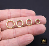 Gold Round Push Clasp, 10 mm 12 mm Small Gold Over 925 Sterling Silver #2076, 14 mm 16 mm Large Clip Connector
