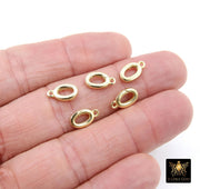 Gold Oval Push Clasp, 10 mm Gold Over 925 Sterling Silver Silver Spring Oval Shaped # 3648, 2 Styles Clip Connector