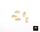 Gold Lobster Clasps, 6 x 12 mm Rectangle Shaped Clips, Gold Over 925 Sterling Silver Shape Clasps # 664
