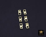 Gold Lobster Clasps, 6 x 12 mm Rectangle Shaped Clips, Gold Over 925 Sterling Silver Shape Clasps # 664