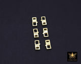 Gold Lobster Clasps, 6 x 12 mm Rectangle Shaped Clips, Gold Over 925 Silver Shape Clasps #3815