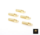 Gold Long Lobster Clasps, Long Oval Lobster Claws # 3616, Gold Over 925 Sterling Silver Rectangle Clasp