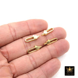 Gold Long Lobster Clasps, Long Oval Lobster Claws # 3616, Gold Over 925 Sterling Silver Rectangle Clasp