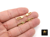 Gold Long Lobster Clasps, Long Oval Lobster Claws, Gold Plated Over 925 Sterling Silver Rectangle Clasp, Jewelry Findings