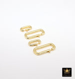 Gold Lobster Clasps, 13 mm Small Oval Long Clasp #3615, Large Gold Over 925 Sterling Silver 22 mm Clips