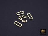 Gold Lobster Clasps, 13 mm Small Oval Long Clasp #3615, Large Gold Over 925 Sterling Silver 22 mm Clips