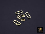 Gold Lobster Clasps, 13 mm Small Oval Long Clasp # 3615, Large Gold Over 925 Sterling Silver 22 mm Clips