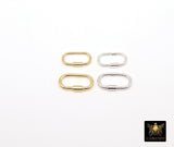 Gold or Silver Carabiner, 14 mm Small Gold Over 925 Sterling Silver Oval Long Clasps # 3610, 16 mm Gold or Silver Screw Clasps