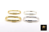 Gold or Silver Carabiner, 14 mm Small Gold Over 925 Sterling Silver Oval Long Clasps #3610, 16 mm Gold or Silver Screw Clasps
