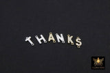 14 K Gold Filled CZ Letter Connectors, 7 mm 925 Sterling Silver Initial Links # 3375, Letter