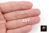 14 K Gold Filled CZ Letter Connectors, 7 mm 925 Sterling Silver Initial Links # 3375, Letter