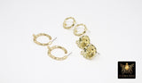 Gold Earring Studs With Loop Links, 10 mm Post Stud Gold Plated Round Shaped #3633, Hoop Post Earrings