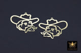 Rebel Man Charm, Gold Man In Hat AG #3203, Gold Scarf Pendants