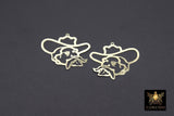 Rebel Man Charm, Gold Man In Hat AG# 3203, Gold Scarf Pendants
