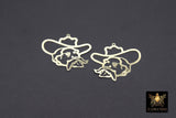 Rebel Man Charm, Gold Man In Hat AG# 3203, Gold Scarf Pendants