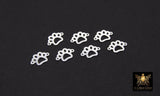 14 K Gold Filled Tiger Paw Connector, 6 mm Paw Shaped 925 Sterling Silver Animal Charm # 3204, Permanent Jewelry Dog Paw Links