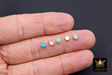 14 K Gold Filled Opal Solitaire Charms, Top Quality CZ 4 mm White Bezel Dangle # 3605, Permanent Jewelry