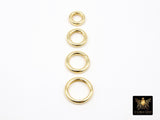 Gold Round Push Clasp, 10 mm 12 mm Small Gold Over 925 Sterling Silver #2076, 14 mm 16 mm Large Clip Connector