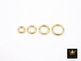 Gold Round Push Clasp, 10 mm 12 mm Small Gold Over 925 Sterling Silver # 2076, 14 mm 16 mm Large Clip Connector