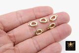 Gold Oval Push Clasp, 10 mm Gold Over 925 Sterling Silver Silver Spring Oval Shaped #3617, 2 Styles Clip Connector