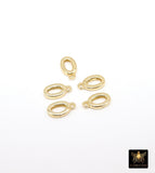 Gold Oval Push Clasp, 10 mm Gold Over 925 Sterling Silver Silver Spring Oval Shaped #3617, 2 Styles Clip Connector