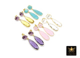 Purple Amethyst Stud Earrings, Gold Over 925 Silver Teardrop Gemstone, LSU Jewelry
