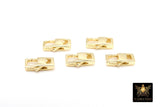Gold Lobster Clasps, 6 x 12 mm Rectangle Shaped Clips, Gold Over 925 Sterling Silver Shape Clasps # 664