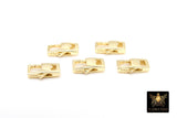 Gold Lobster Clasps, 6 x 12 mm Rectangle Shaped Clips, Gold Over 925 Silver Shape Clasps #3815