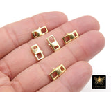 Gold Lobster Clasps, 6 x 12 mm Rectangle Shaped Clips, Gold Over 925 Sterling Silver Shape Clasps # 664