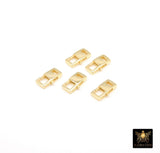 Gold Lobster Clasps, 6 x 12 mm Rectangle Shaped Clips, Gold Plated Over 925 Silver Shape Clasps, Stamped Jewelry Findings