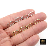 Gold or Silver Carabiner Clips, 14 mm Small Gold Over 925 Sterling Silver Oval Long Clasps, 15 mm Dainty Gold or Silver Screw Clasps