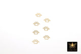 14 K Gold Filled Tiger Paw Connector, 6 mm Paw Shaped 925 Sterling Silver Animal Charm #3204, Permanent Jewelry Dog Paw Links