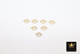 14 K Gold Filled Tiger Paw Connector, 6 mm Paw Shaped 925 Sterling Silver Animal Charm #3204, Permanent Jewelry Dog Paw Links