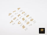 14 K Gold Filled CZ Letter Connectors, 7 mm 925 Sterling Silver Initial Links # 3375, Letter