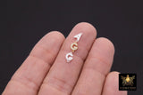 14 K Gold Filled CZ Alphabet Connectors, 7 mm 925 Sterling Silver Initial Links, Letters, Words, Personalized Permanent Jewelry