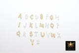 14 K Gold Filled CZ Letter Connectors, 7 mm 925 Sterling Silver Initial Links #3375, Letters
