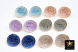 Gold Colorful Earring Studs With Open Loops, 6 Pieces Enamel Marble Post Stud Plated Round Stud #3653, Post Earrings