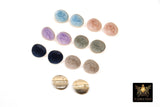 Gold Colorful Earring Studs With Open Loop Connector, Enamel Marble Post Stud Gold Plated Round Stud #3653, Hoop Post Earrings