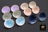 Gold Colorful Earring Studs With Open Loops, 6 Pieces Enamel Marble Post Stud Plated Round Stud #3653, Post Earrings