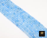 Sky Blue Beads, 4 mm Smooth Round Light Blue Beads BS #195, size 4 mm 15 inch FULL Strands