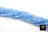 Sky Blue Beads, 4 mm Smooth Round Light Blue Beads BS #338, size 4 mm 15 inch FULL Strands