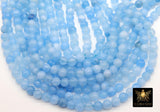 Sky Blue Beads, 4 mm Smooth Round Light Blue Beads BS #338, size 4 mm 15 inch FULL Strands