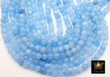 Sky Blue Beads, 4 mm Smooth Round Light Blue Beads BS #338, size 4 mm 15 inch FULL Strands