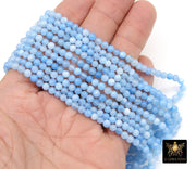 Sky Blue Beads, 4 mm Smooth Round Light Blue Beads BS #338, size 4 mm 15 inch FULL Strands