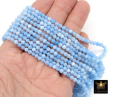 Sky Blue Beads, 4 mm Smooth Round Light Blue Beads BS #195, size 4 mm 15 inch FULL Strands